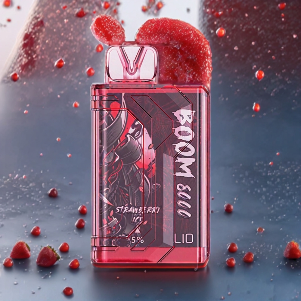 Fraise Glacée LIO BOOM PRO 8000 Puffs 15ml Belgique Grossiste Type-C Charging