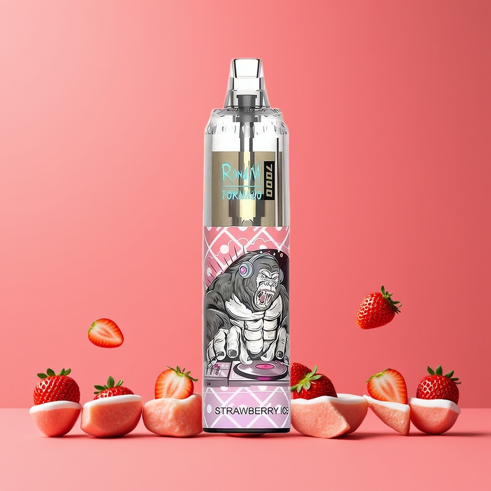 Fraise Glacée RandM Fumot Tornado 7000 Puffs Belgique Grossiste 14ML Air-Adjustable