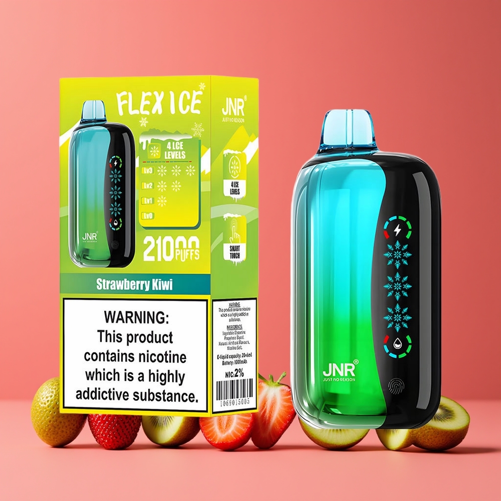 Fraise Kiwi JNR Flex Ice 21000 Puffs Belgique Grossiste 26ml Ice Adjustable