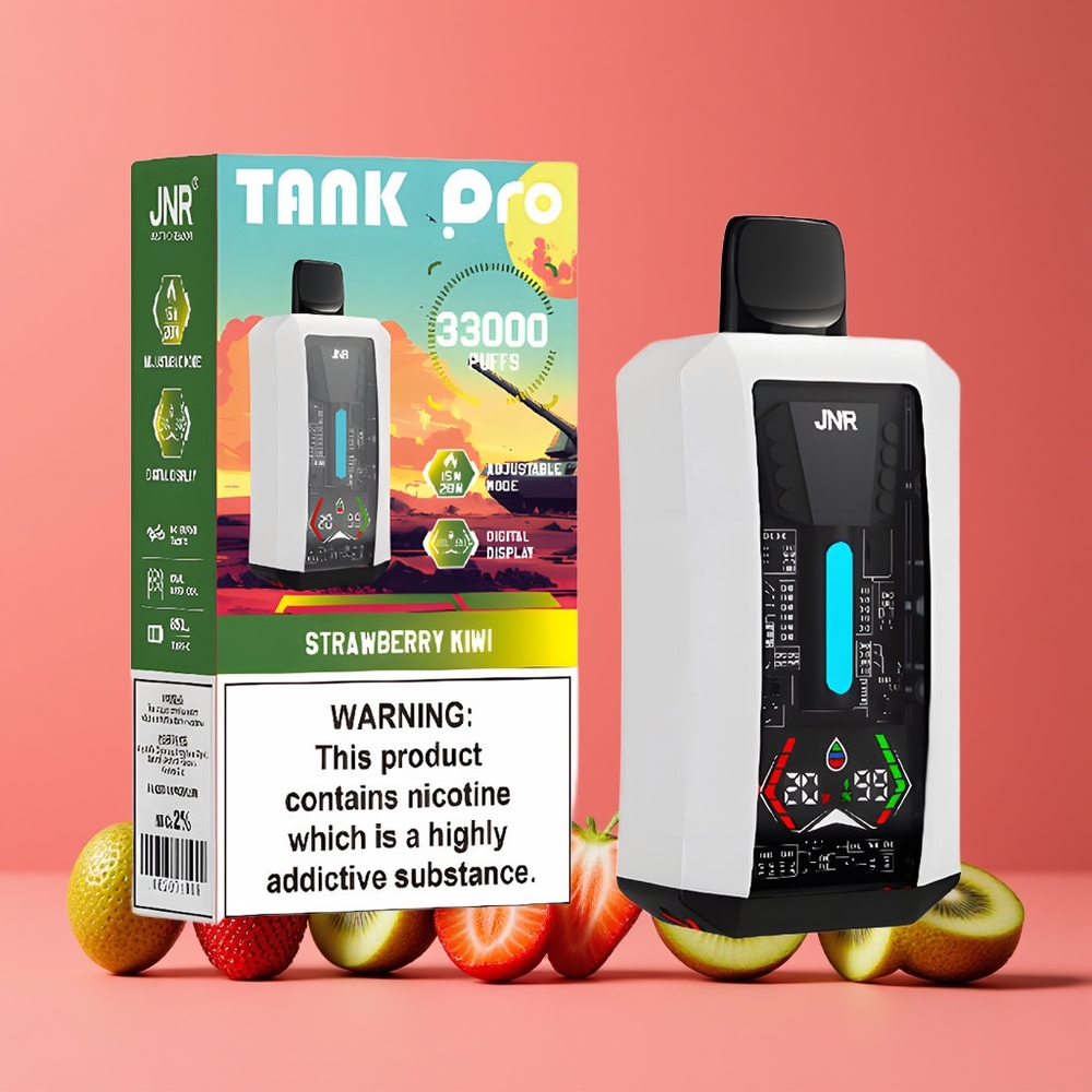 Fraise Kiwi JNR Tank Pro 33000 Puffs Belgique Grossiste 28ml Double Mesh