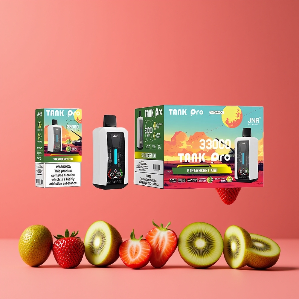 Fraise Kiwi JNR Tank Pro 33000 Puffs Belgique Grossiste 28ml Double Mesh