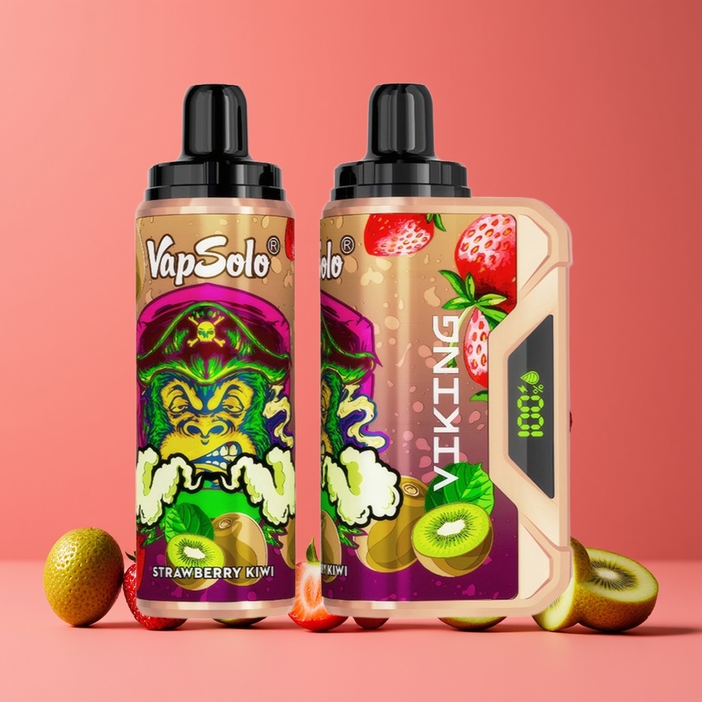 Fraise Kiwi VapSolo VIKING 12000 Puffs 22ml Belgique Grossiste Type-C LED