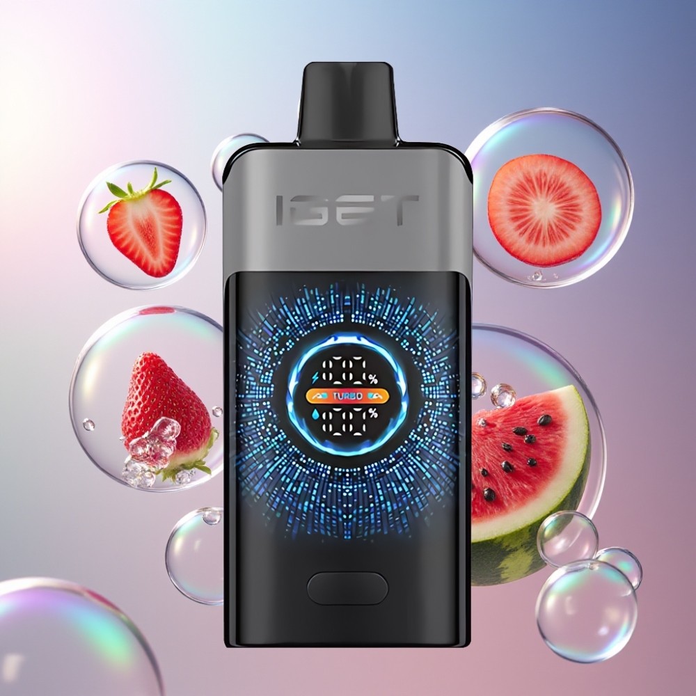 Fraise Pastèque Glacée IGET ONE 12000 Puffs Belgique Grossiste Grand Écran Courbé 2700 mAh