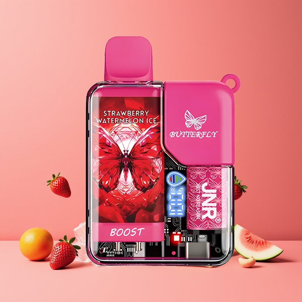 Fraise Pastèque Glacée JNR Butterfly 8500 Puffs 15ml Belgique Grossiste 10ohm Mesh