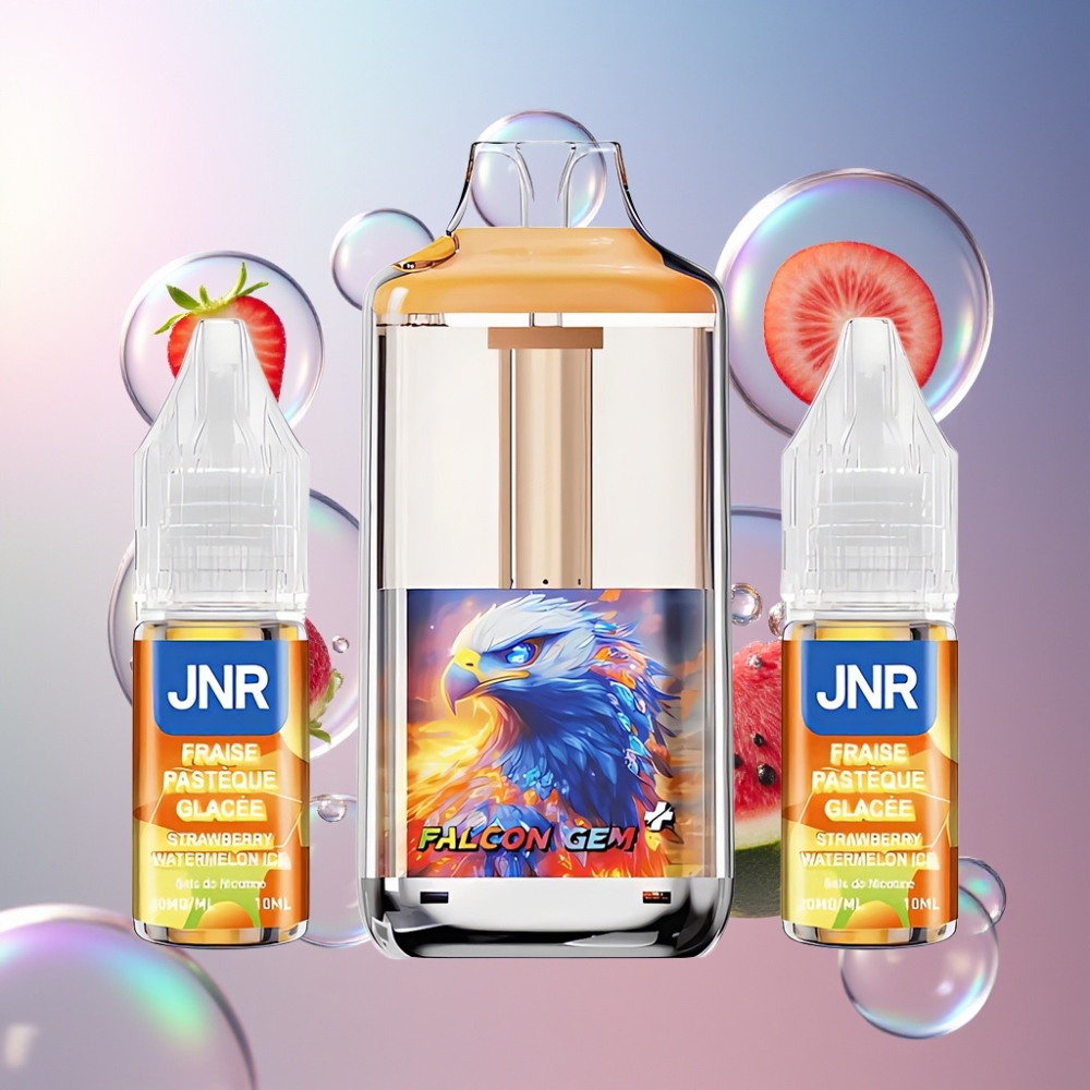 Fraise Pastèque Glacée JNR Falcon GEM⁺ 30000 Puffs Belgique Grossiste Réservoir Visible et Double Mesh Coil