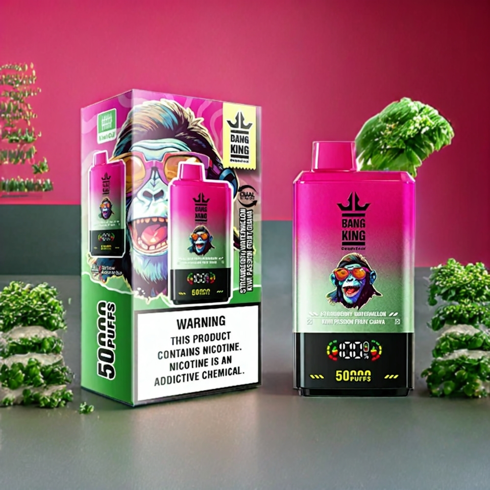 Fraise Pastèque Kiwi Fruit de la Passion Goyave Bang King 50000 50ml Belgique Grossiste Type-C