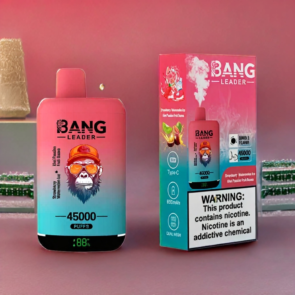 Fraise Pastèque Kiwi Fruit de la Passion Goyave Bang Leader 45000 Puffs Belgique Grossiste 0 Écran Intelligent
