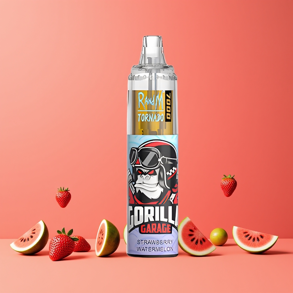 Fraise Pastèque RandM Fumot Tornado 7000 Puffs 14ML Belgique Grossiste Mesh Coil Air-Adjustable