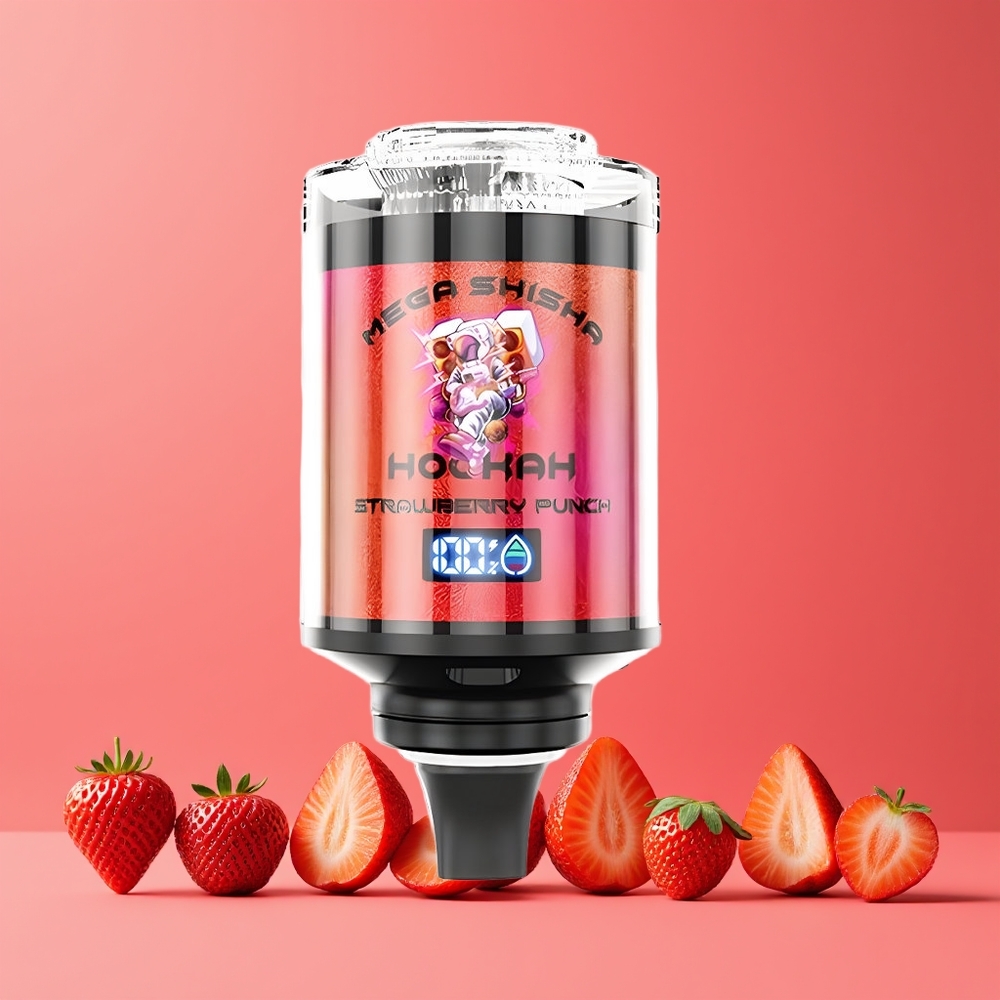 Fraise Punch JNR Mega Shisha Hookah 100K 2200mAh Belgique Grossiste Écran Intelligent Lumière Respirante