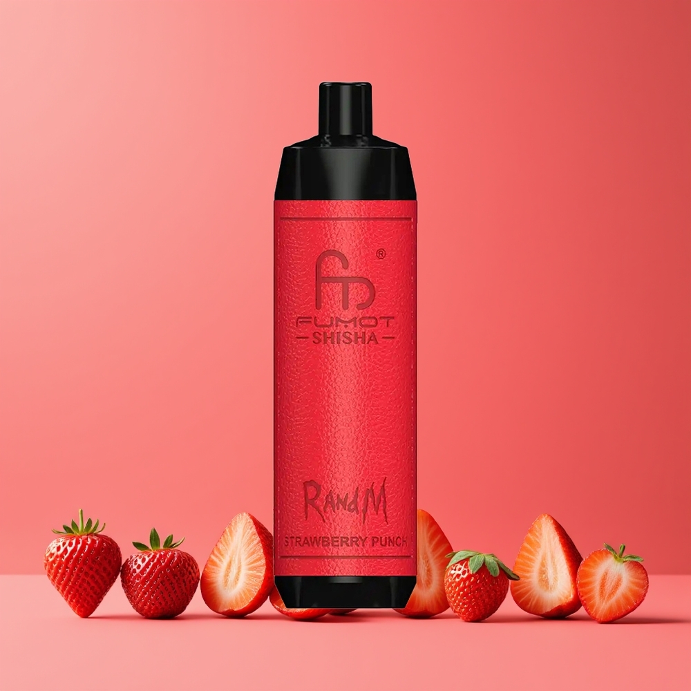 Fraise Punch RandM Fumot Shisha 10000 Puffs 18ml Belgique Grossiste 05 Nicotine