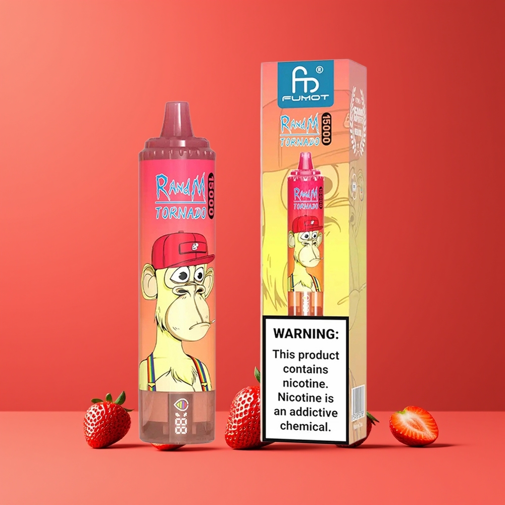 Fraise Red Bull RandM Fumot Tornado 15000 Puffs Belgique Grossiste 25ml 850mAh