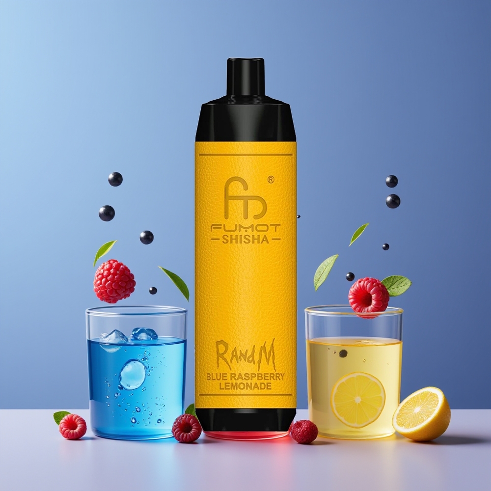 Framboise Bleue Citronnée RandM Fumot Shisha 10000 Puffs 18ml Belgique Grossiste Type-C Port