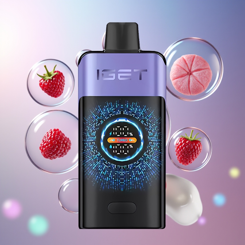 Framboise Raisin Glacé IGET ONE 12000 Puffs Belgique Grossiste 2700 mAh Grand Écran Courbé