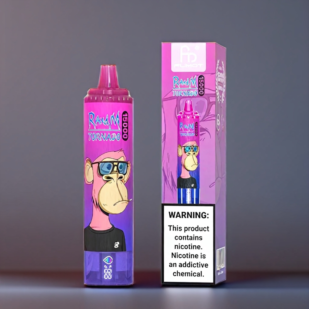 Fumot RandM Tornado 15000 Puffs Belgique Grossiste Fraise Raisin 25ml 850mAh