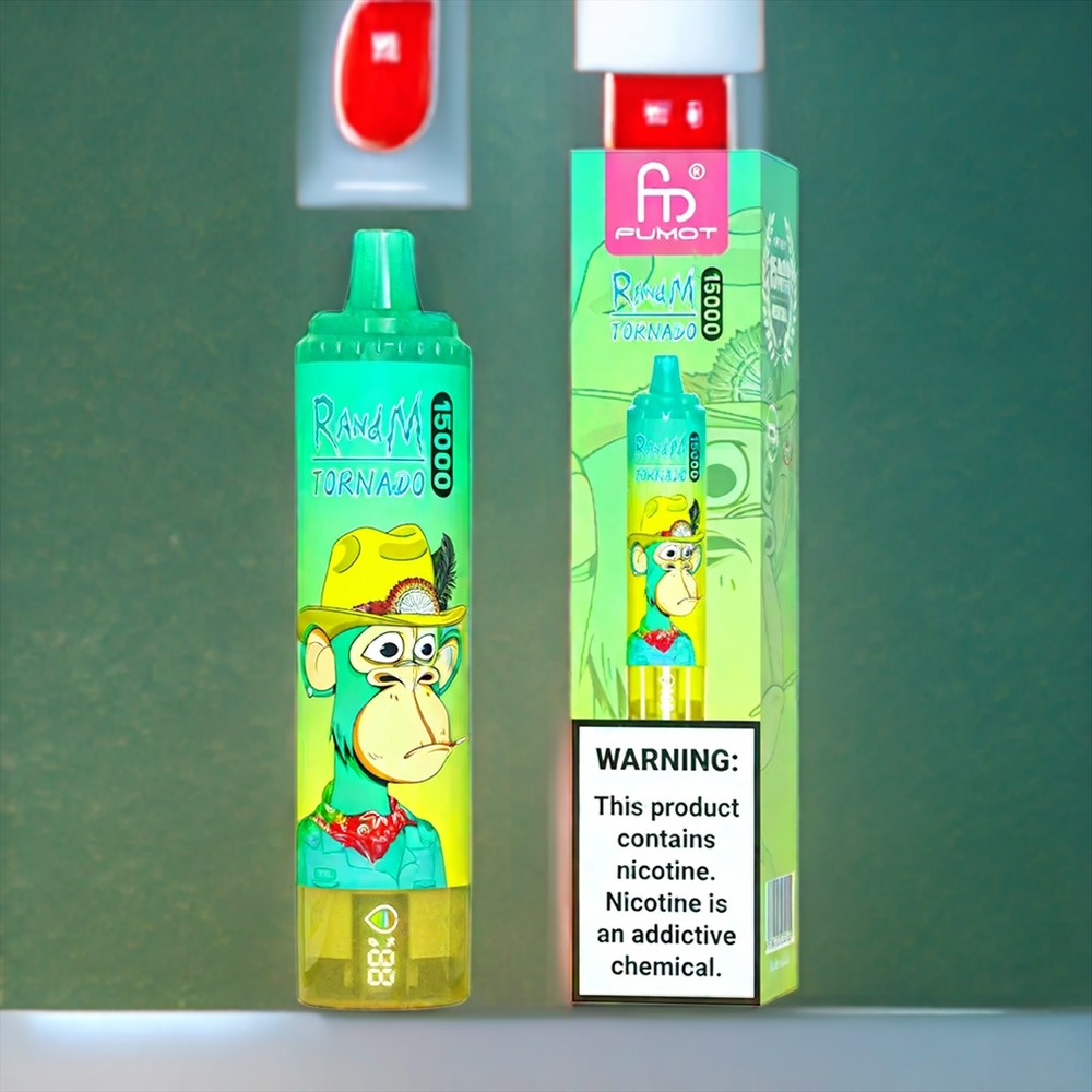 Fumot RandM Tornado 15000 Puffs Belgique Grossiste Pastèque Glacée avec 25ml et Ecran LCD
