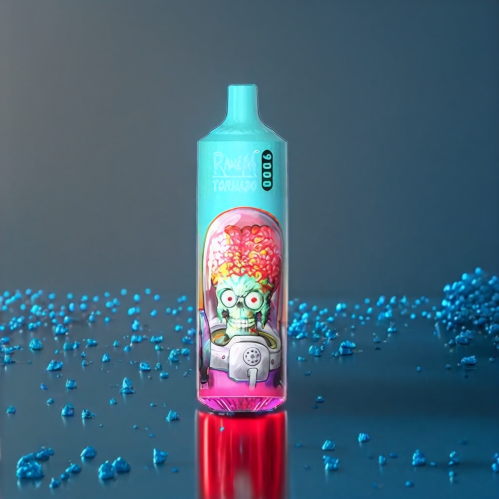 Fumot RandM Tornado 9000 Puffs Belgique Grossiste - 850 mAh Rechargeable 18 mL - Bleu Framboise Acidulée