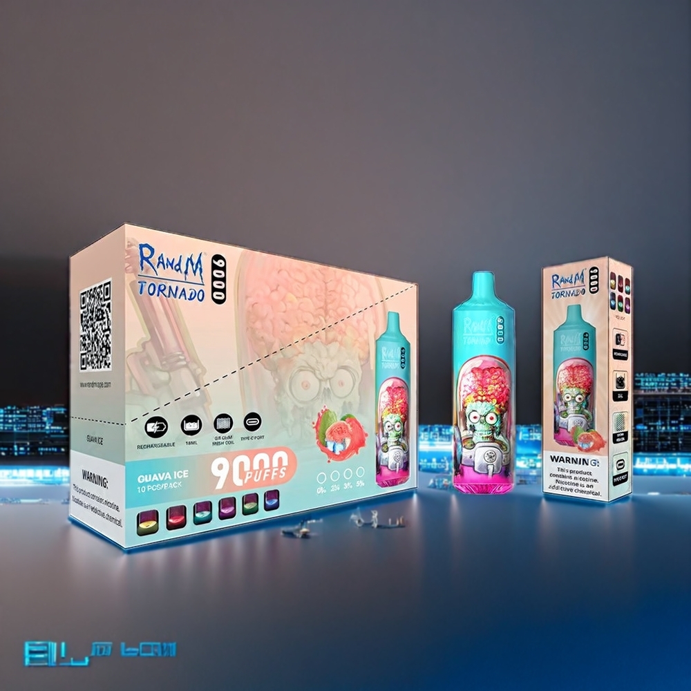 Fumot RandM Tornado 9000 Puffs Belgique Grossiste - 850 mAh Rechargeable 18 mL - Bleu Framboise Acidulée