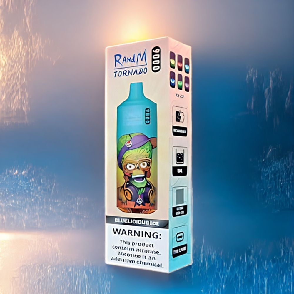 Fumot RandM Tornado 9000 Puffs Belgique Grossiste Vape 18 mL Glace Bleu Brillant