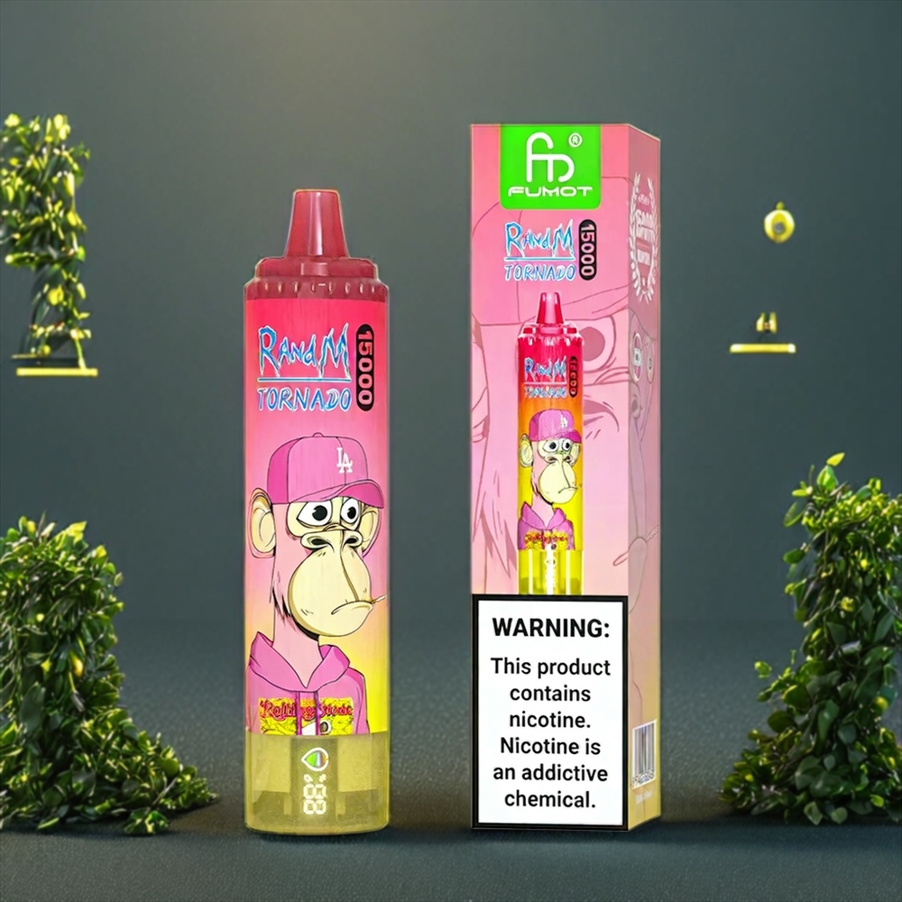Fumot RandM Tornado Citron 15000 Puffs 25ml Belgique Grossiste LCD Vape