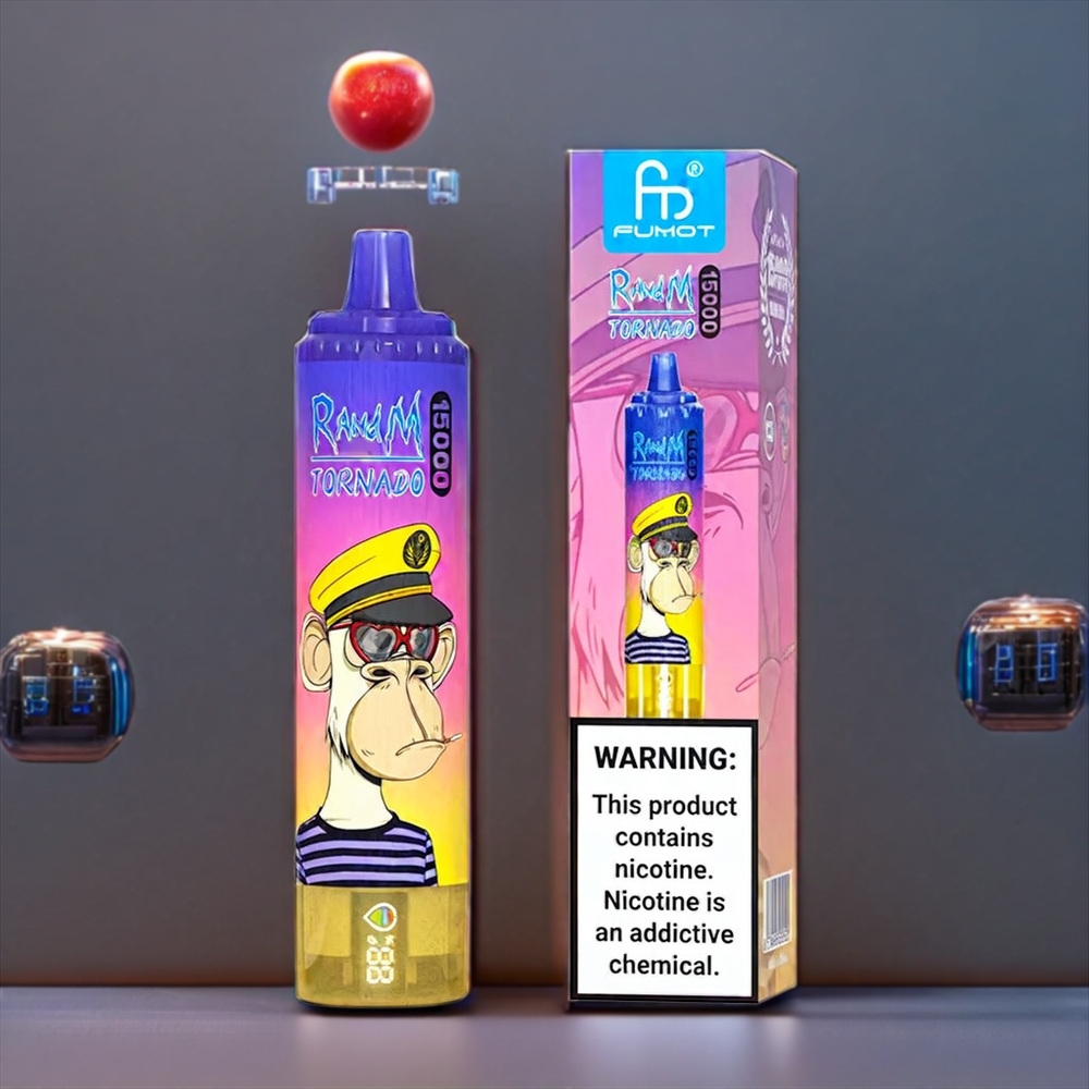 Fumot Randm Tornado 15000 Puffs Belgique Grossiste 25ml 850mAh Vape Pêche Myrtille Bonbon