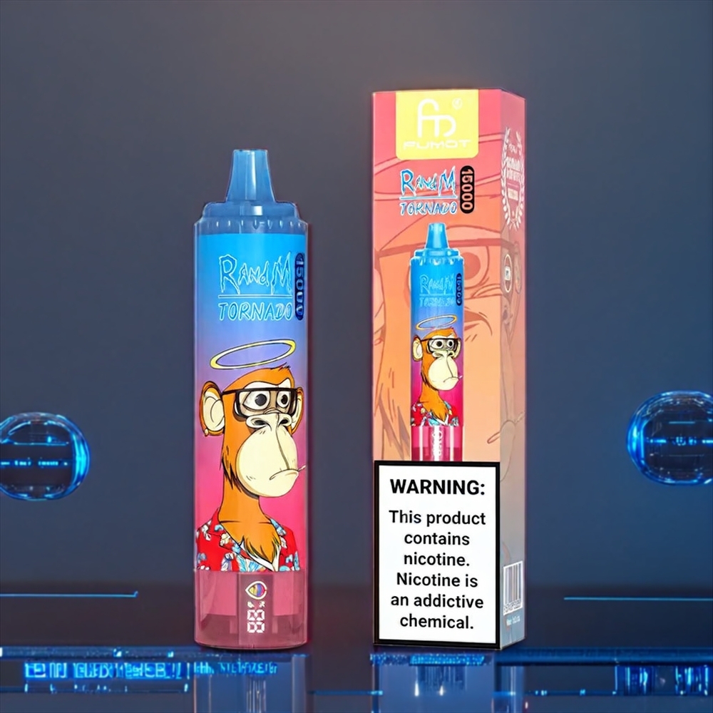 Fumot Randm Tornado 15000 Puffs Belgique Grossiste LCD 850mAh Myrtille Cerise Bleue