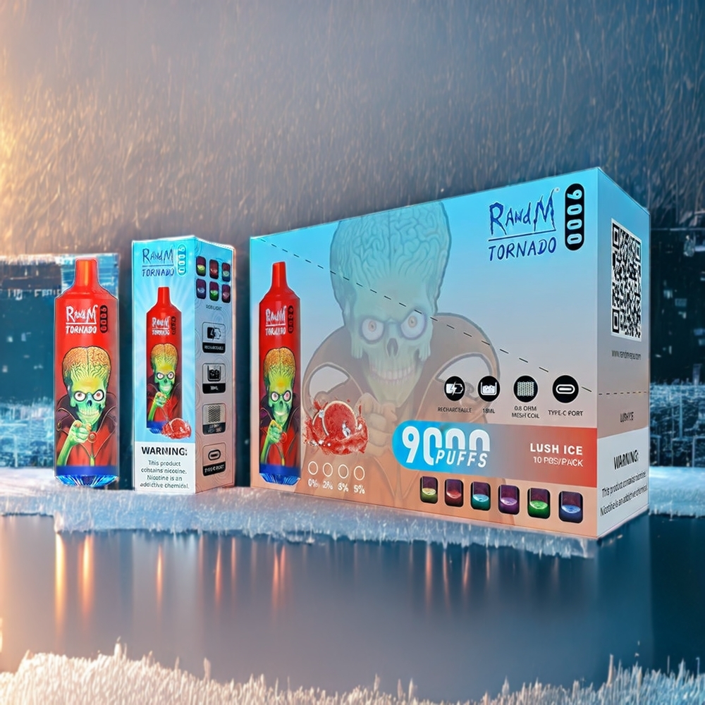 Fumot Randm Tornado 9000 Puffs Belgique Grossiste 18 mL Affichage RGB Glace Luxuriante