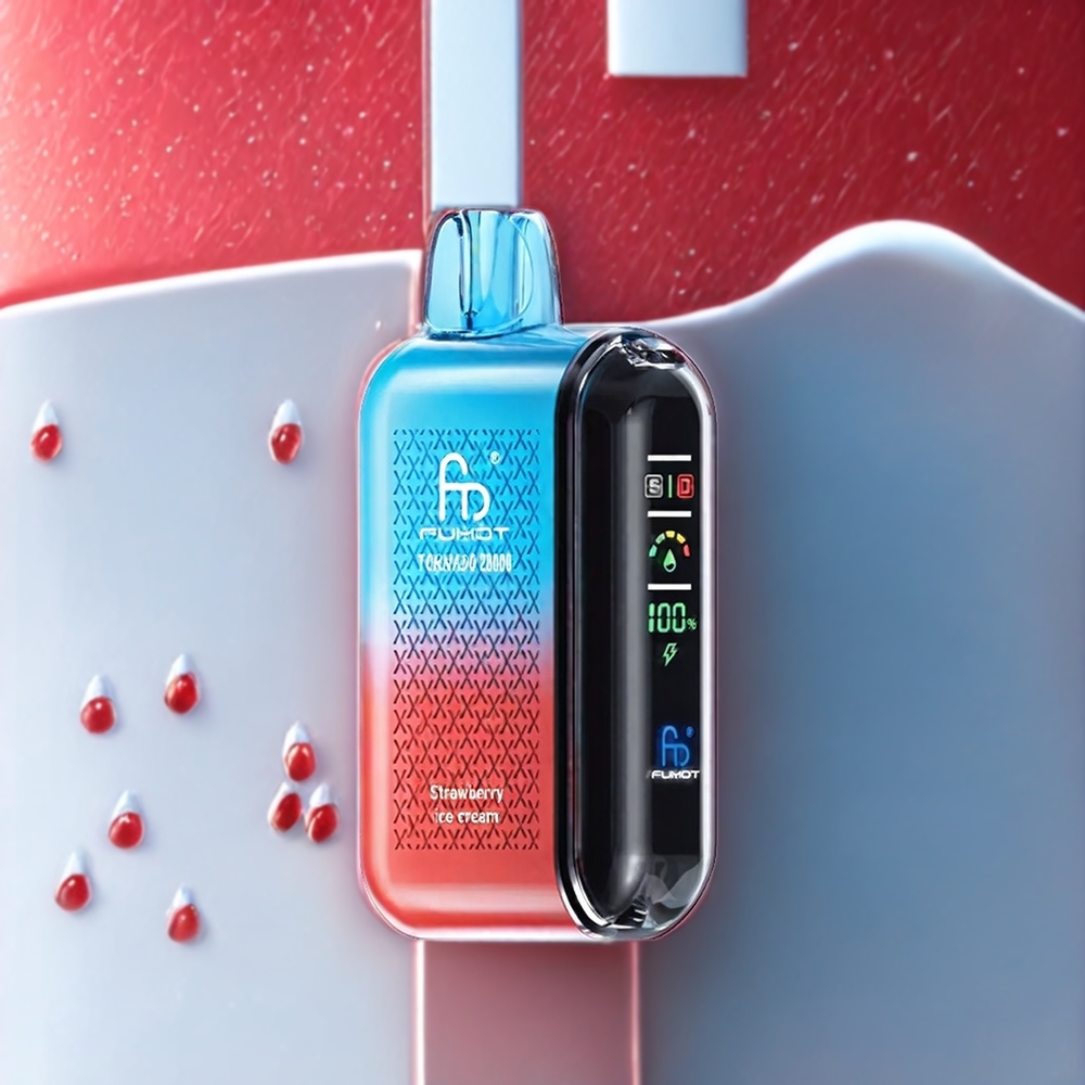 Fumot Tornado 20000 Puffs Belgique Grossiste Double Mesh Coil Smart Display Crème Glacée à la Fraise
