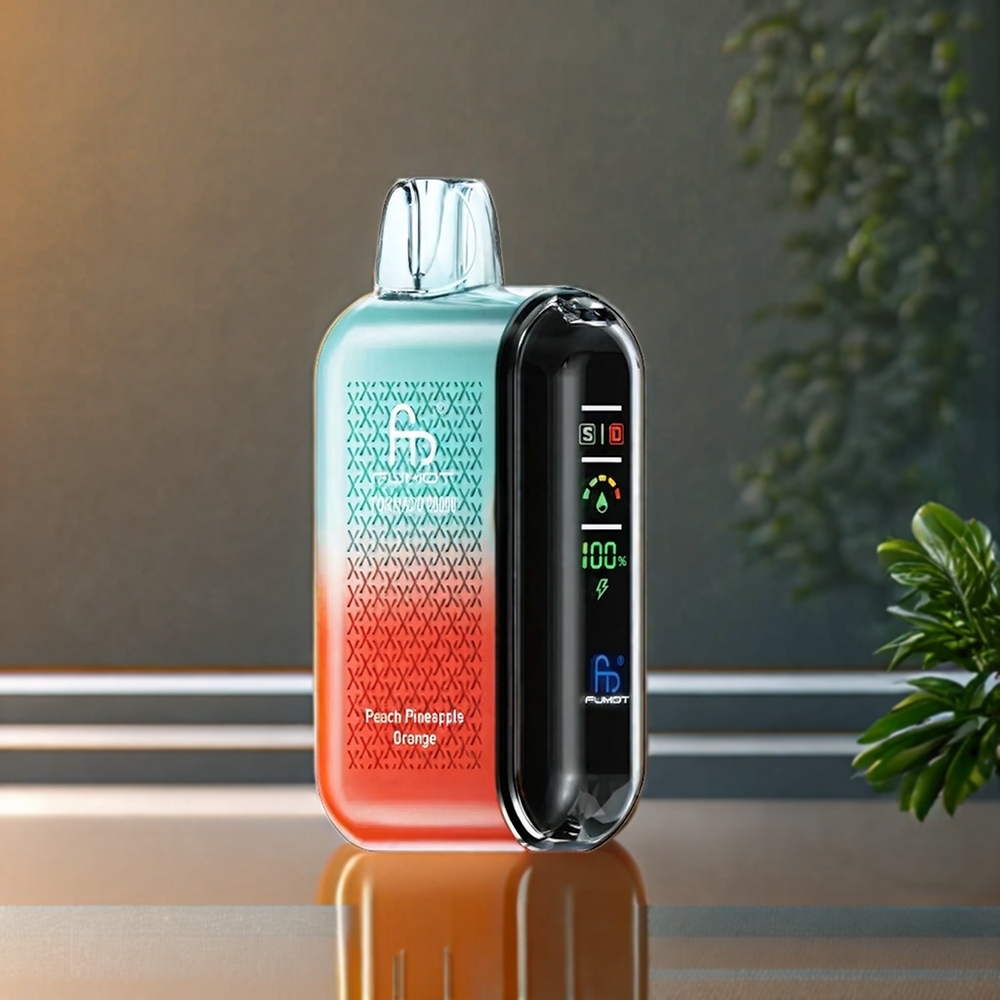 Fumot Tornado 20000 Puffs Belgique Grossiste Pêche Ananas Orange avec Dual Mesh Coil et 20ml E-liquid Capacity