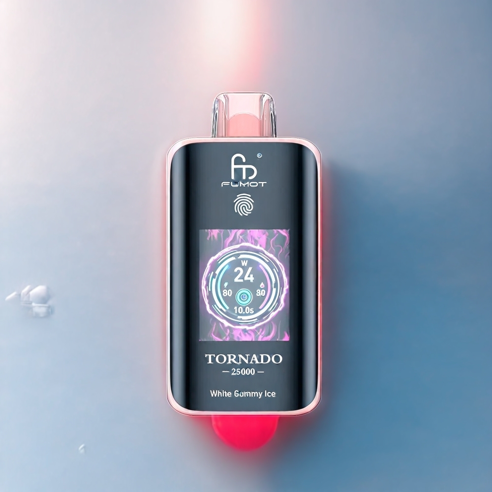 Fumot Tornado 25000 Puffs Belgique Grossiste - 20ml E-liquide Prérempli  Type-C - Gummies Blanches Glacées