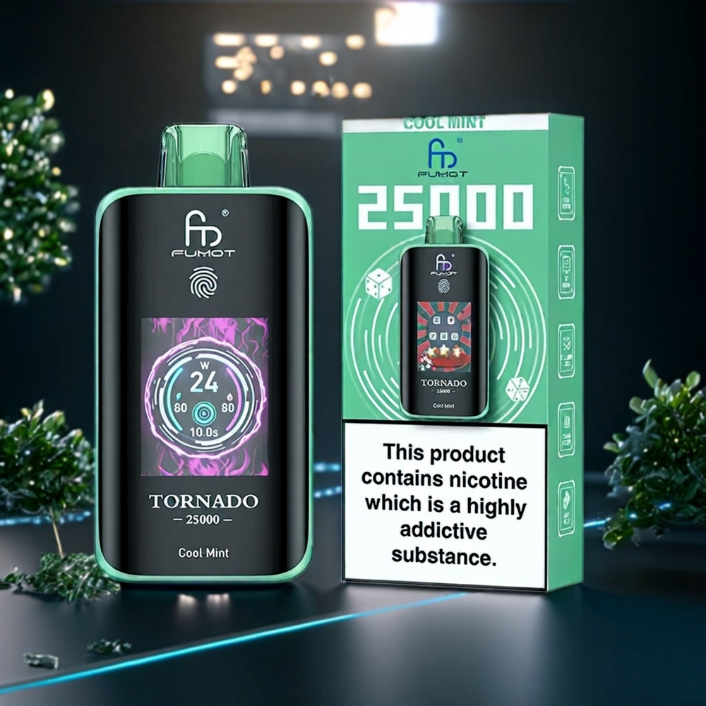 Fumot Tornado 25000 Puffs Belgique Grossiste 20ml Électrique Rechargeable Menthe Fraîche