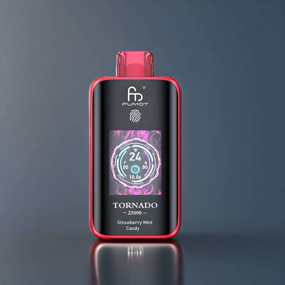 Fumot Tornado 25000 Puffs Belgique Grossiste HD Screen 700mAh Fraise Menthe Bonbon