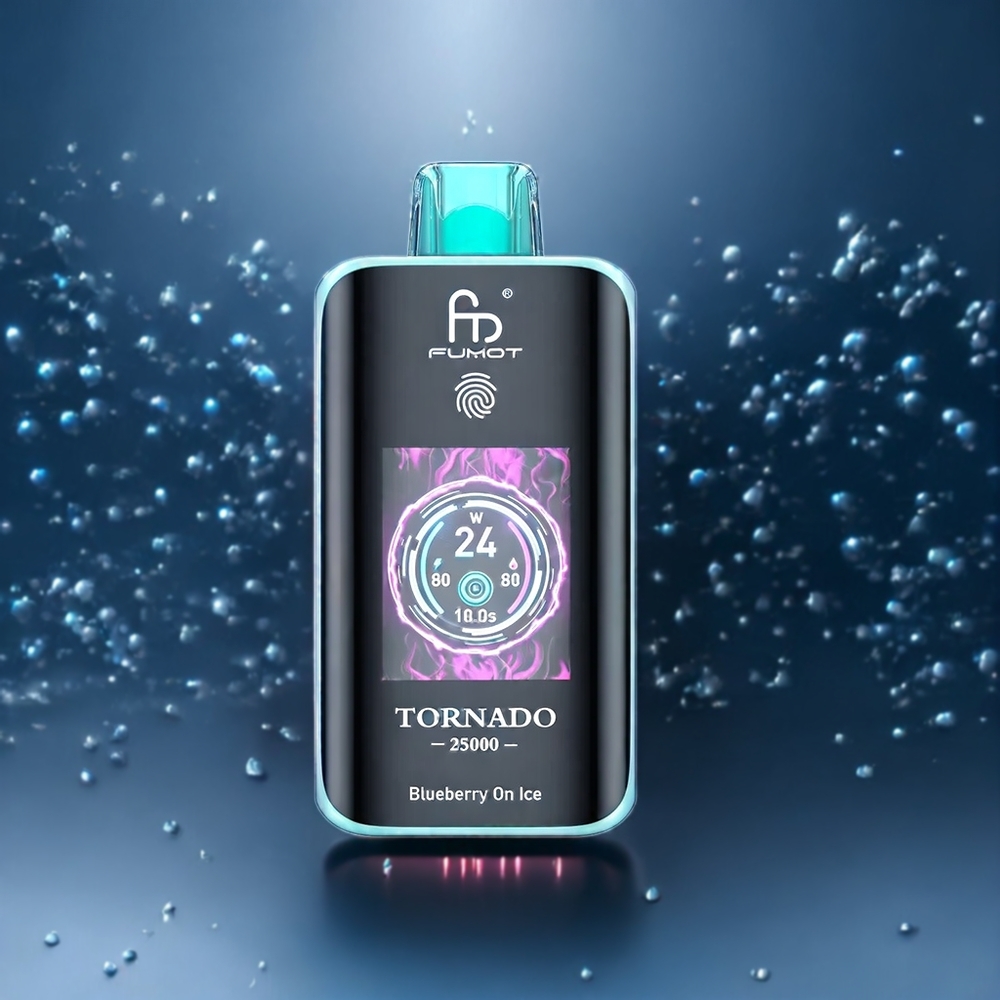 Fumot Tornado 25000 Puffs Belgique Grossiste Écran HD 20ml Myrtille Glacée Rechargeable 700mAh