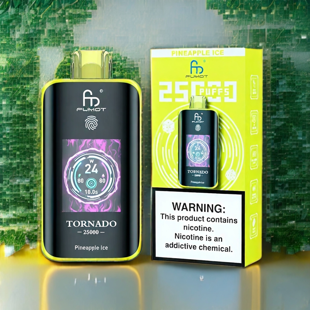 Fumot Tornado Belgique Grossiste 25000 Puffs HD Screen Type-C Glace Ananas