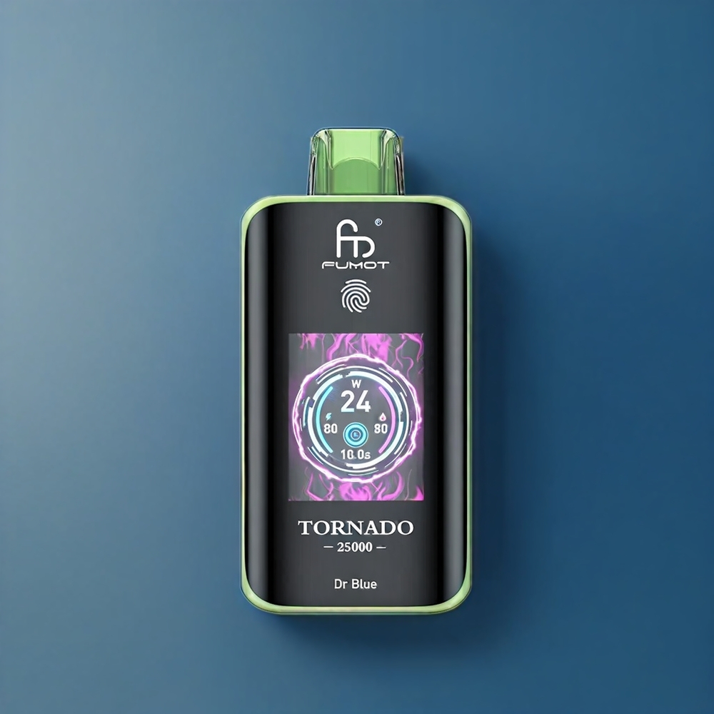 Fumot Tornado Belgique Grossiste 25000 Puffs Écran HD et 700mAh Dr Bleu