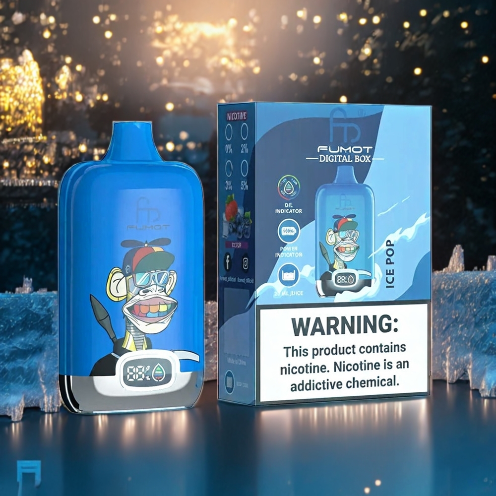 Fumot Tornado Boîte Digitale Belgique Grossiste 12000 Puffs Glace Pop 20ml MT