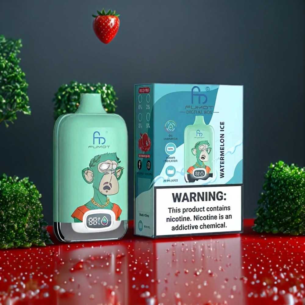 Fumot Tornado Digital Box 12000 Puffs Belgique Grossiste - 20ml E-Liquid  Mesh Coil - Fraise