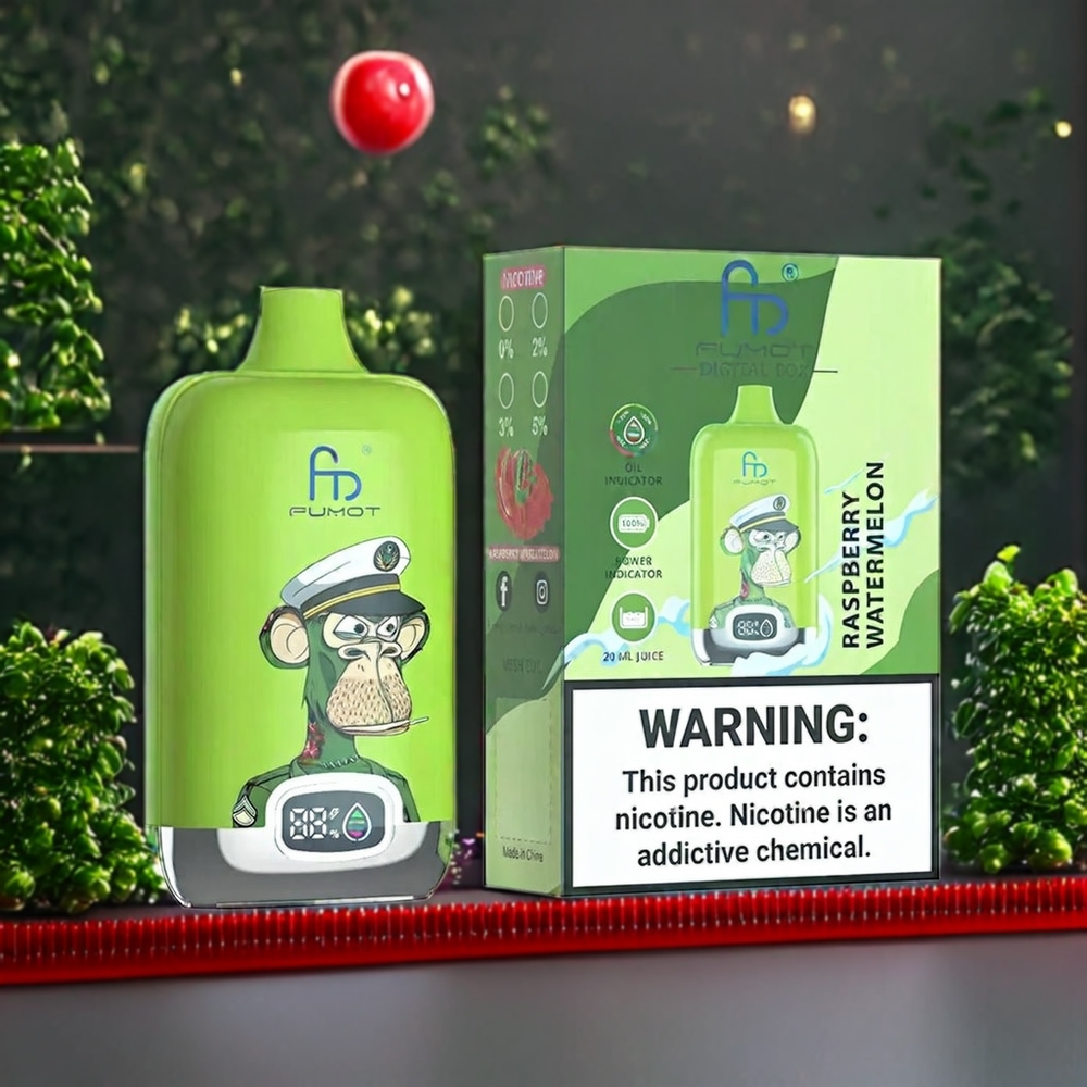 Fumot Tornado Digital Box 12000 Puffs Belgique Grossiste Fraise Pastèque 20ml 12000 Bouffées