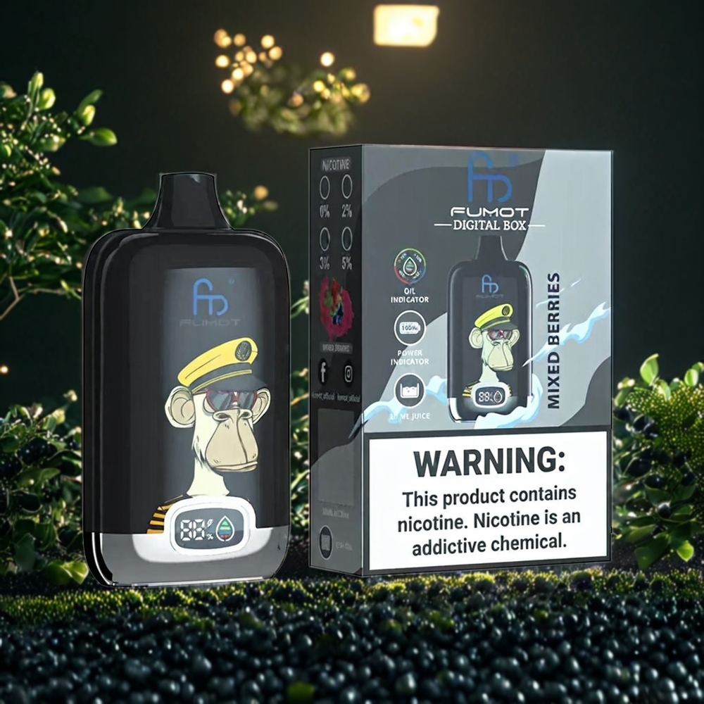 Fumot Tornado Digital Box Belgique Grossiste 12000 Puffs 20ml Batterie 550mAh Baies Mixtes