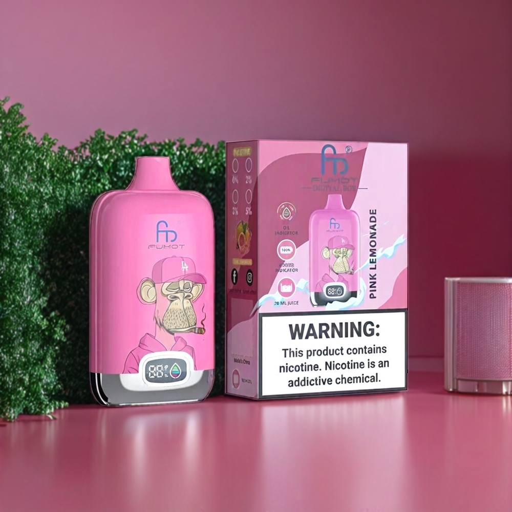 Fumot Tornado Digital Box Belgique Grossiste 12000 Puffs 20ml MTL Citron Rose