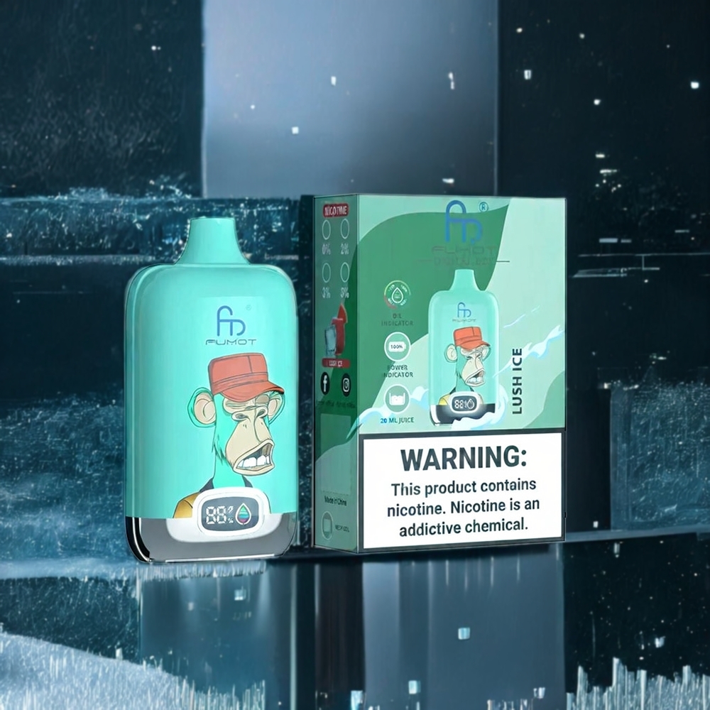 Fumot Tornado Digital Box Belgique Grossiste 12000 Puffs Glace Givrée avec 20ml E-Liquid et Type-C Charging