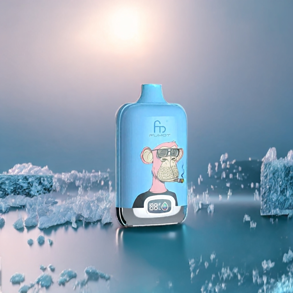Fumot Tornado Digital Box Belgique Grossiste 12000 Puffs Vape Glace Raisin avec Type-C et 20ml E-Liquid