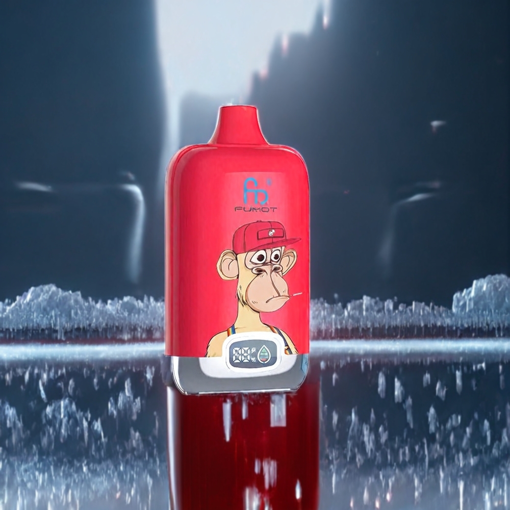 Fumot Tornado Digital Box Belgique Grossiste 12000 Puffs Vape Énergie Rouge Ice avec 20ml E-Liquid et Type-C Charging