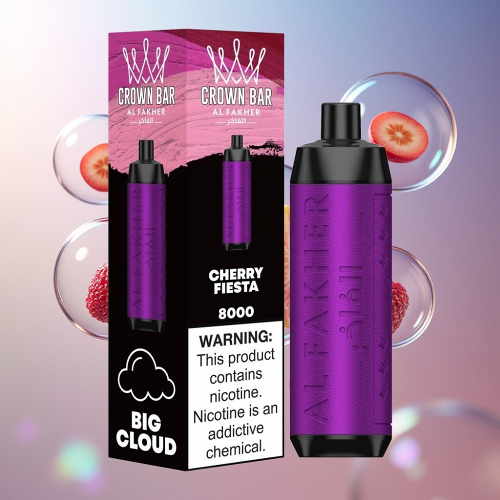Fête de Cerise Al Fakher Crown Bar 8000 18ml Belgique Grossiste USB Type-c
