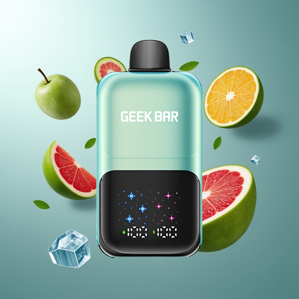 GEEKBAR 2GO 50000 Puffs Belgique Grossiste Menthe Glacée Éclatante Écran Interactif Double Réservoir