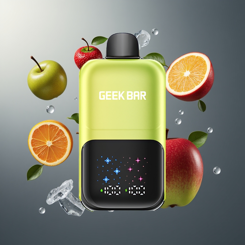 GEEKBAR 2GO 50000 Puffs Belgique Grossiste Pomme Acidulée Glace Écran Interactif Double Réservoir
