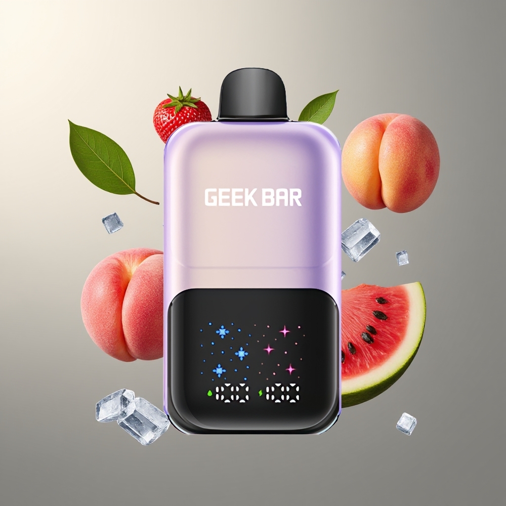 GEEKBAR 2GO 50000 Puffs Belgique Grossiste Pêche Mangue Pastèque Glacée Écran Interactif Double Réservoir