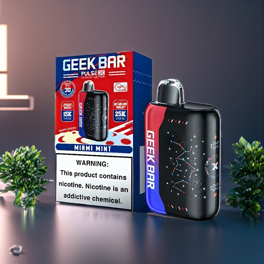 Geek Bar Pulse X 25000 Puffs Édition Patriot Belgique Grossiste 18mL et USB Type-C