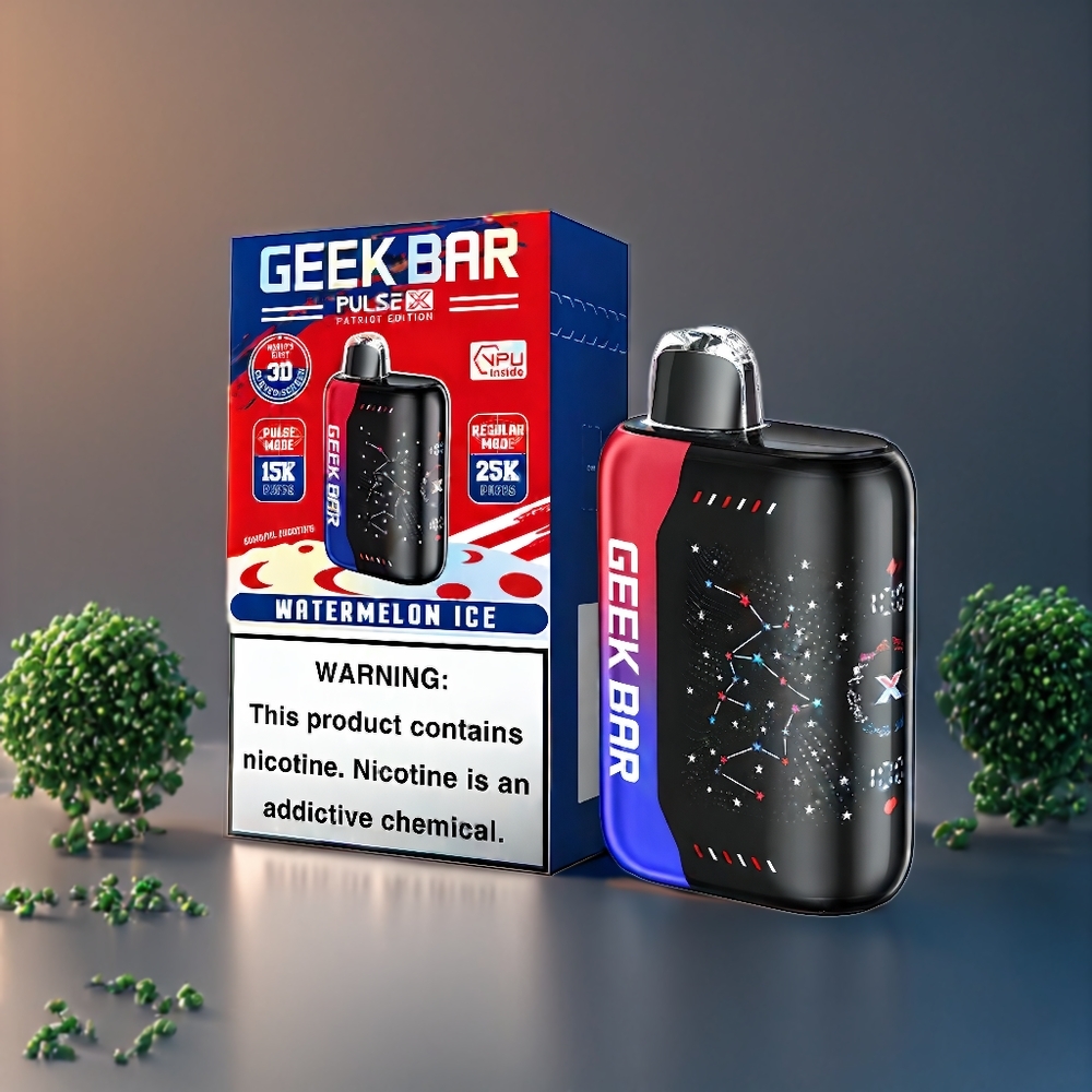 Geek Bar Pulse X 25000 Puffs Édition Patriot Belgique Grossiste 18mL et USB Type-C