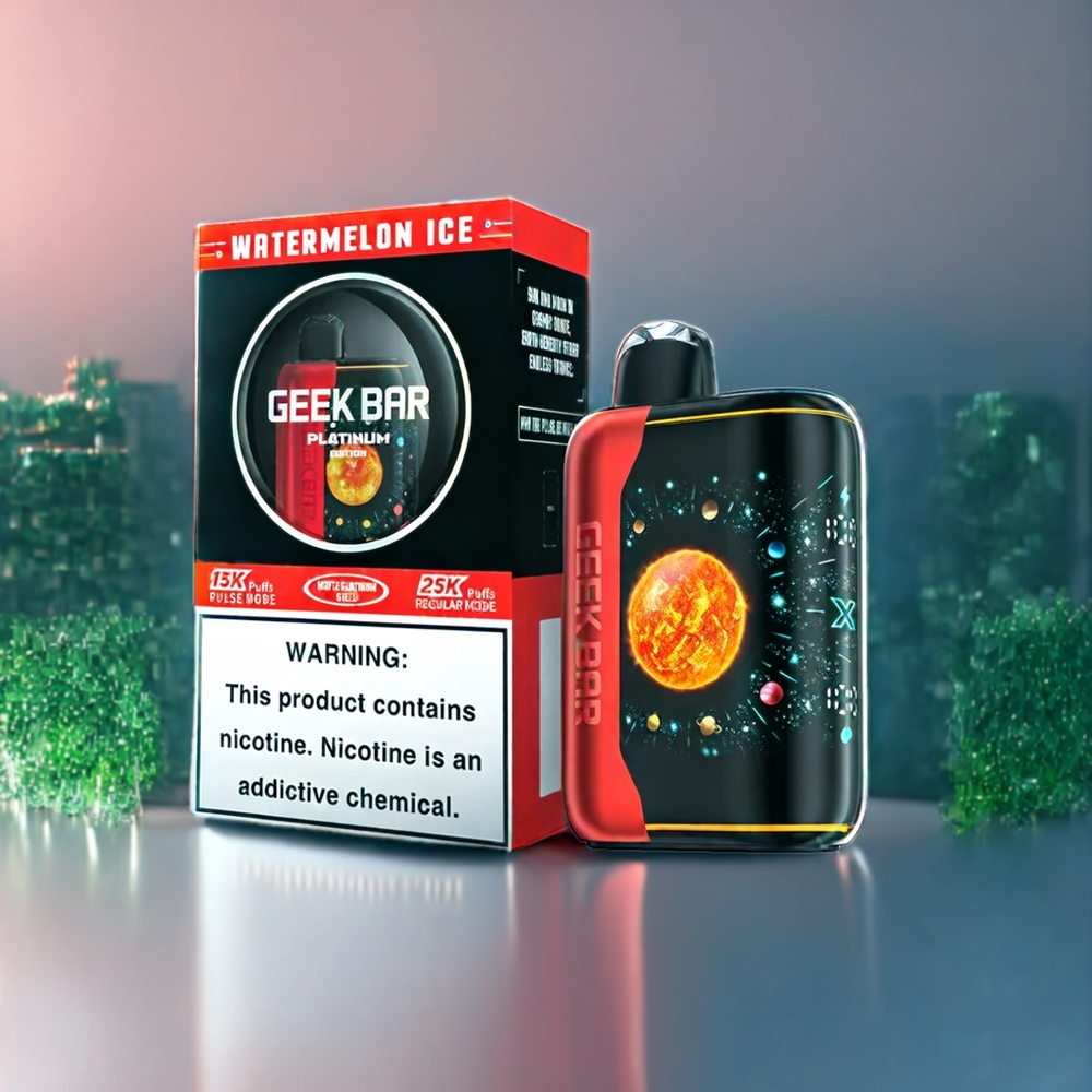 Geek Bar Pulse X Platinum Edition 25k Vape Pastèque Glacée Belgique Grossiste 20mL E-Liquid 2 Nicotine