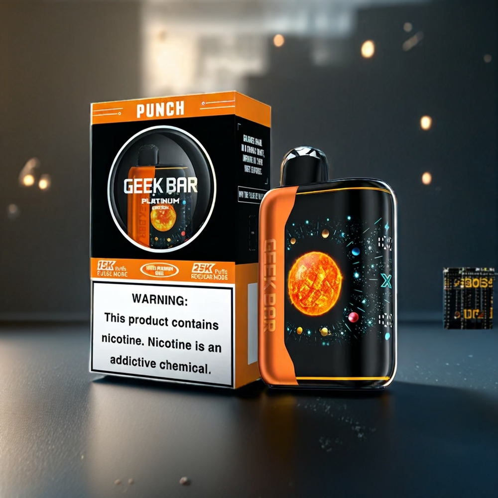 Geek Bar Pulse X Platinum Edition 25k Vape Punch Belgique Grossiste 25000 Puffs Écran 3D Dynamique